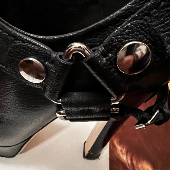 Miu Miu high heel platform zippered biker booties 8 - Picture 13 of 15